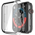 thumbnail image 1 of Misxi Paquete de 2 Estuches Rígidos para PC con Protector de Pantalla de Vidrio Templado Compatible con Apple Watch SE Series 6 Series 5 Series 4 40 mm - Negro, 1 of 4