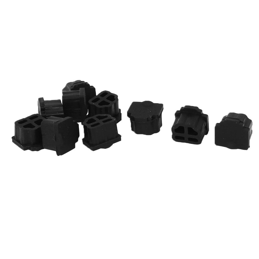 uxcell 10 Pcs Silicone e-SATA Port Anti Dust Cover Protector Black