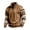 Khaki, variant on Sweatshirt for Men Fall Winter Fashion Print Loose Plus Size Half Zip Stand Collar Pullover
