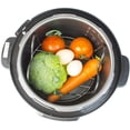 thumbnail image 4 of Stainless Steel Steamer Rack Trivet with Foldable Heat Resistant Silicone Handles, 4 of 7