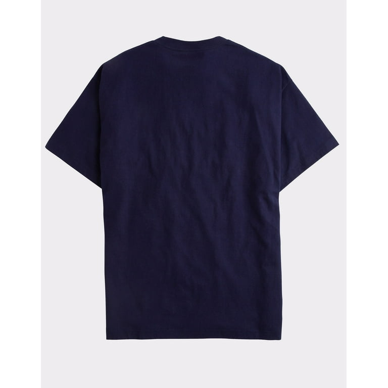 Hanes Beefy-T Unisex Heavyweight Cotton Graphic T-Shirt, Bull Logo Navy L 