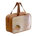 thumbnail image 1 of Bolsas de cosméticos Bolsa de maquillaje portátil impermeable de gran capacidad de dibujos animados multifuncional para viajes marrón grande, 1 of 10