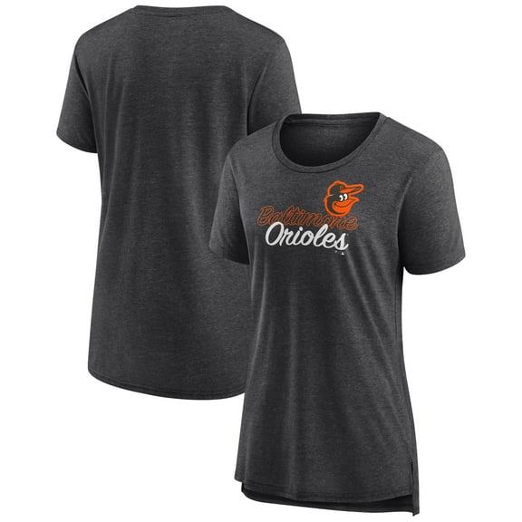 Women's Gray Baltimore Orioles Practice Time Tri-Blend T-Shirt