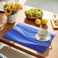 thumbnail image 5 of Placemats Set of 4, Blue Ocean Waves Place Mats OmbreAbstract Art Stripes Tablemats Washable Placemat Table Decoration for Kitchen Table Dinner Party Home Decor Indoor Outdoor 13x19 Inch, 5 of 9