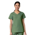 thumbnail image 2 of Maevn Red Panda Women's Curved Mock Wrap Top & Full Elastic Cargo Pant Scrub Set, 2 of 5