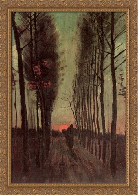 Hyde Park, London 34x28 Large Gold Ornate Wood Framed Canvas Art