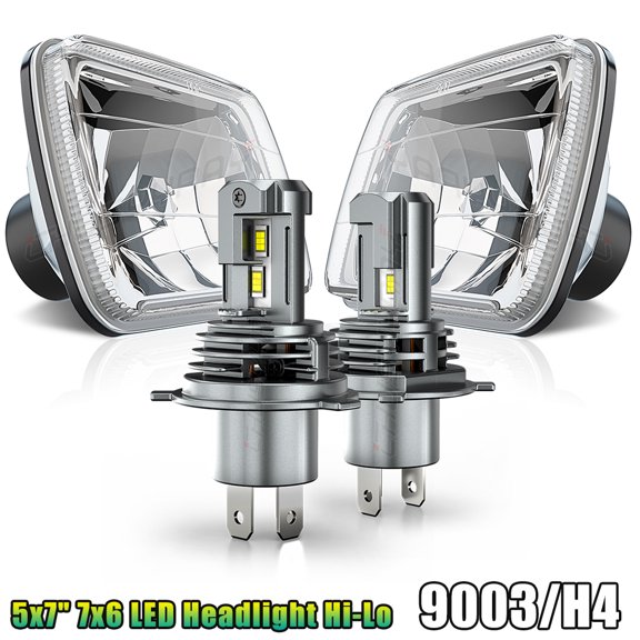 Fits Chevy S10 Pickup 1982-1997 DOT 5x7" 7x6" LED Headlight Hi/Lo Beam H4/9003 Bulbs CHUSYYRAY