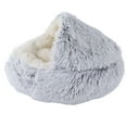 thumbnail image 3 of Lit de Chat Rond Doux Confortable en Peluche Sûr Réchauffement Rond Lit de Coussin pour Chien de Chat pour les Petits Animaux de Compagniegentleman Gris, 3 of 14