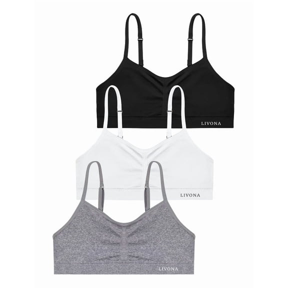 Livona Training Bras for Girls-Sports Bra, Fitness Bra, Padded Everyday Bra Bralette,Crop Cami Tank Top (6-14)