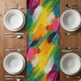 thumbnail image 6 of Colorful Pigment Table Runner - 48 Inch Long, Kitchen Dining Table Runner Dresser Scarves, Abstract Color Block Oil Painting Farmhouse Decor for Coffee Tables Wedding Party Banquet, 6 of 8