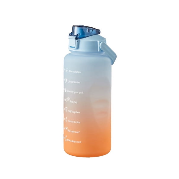 2L Large Capacity Water Bottle with Straw Time Marker Sports Drink Bottle Portable Fitness Travel Hydration Cup