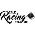 thumbnail image 1 of Talk Racing To Me Caps Checkered Flag Cars Speed Track Wall Decals for Walls Peel and Stick wall art murals Black Medium 18 Inch, 1 of 2