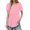 Pink, variant on MIXUE Boho Tops For Women Summer Solid Color Round Neck Short Sleeve Casual Stylish Pullover Shirts For Women T Shirts Holiday Wear,Pink,XXL