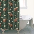 thumbnail image 4 of Green Highland Cow Dinosaur Pattern Shower Curtain 36"x72" ,Bathroom Decorative Shower Curtains Set with 12 Hooks,Modern Waterproof Washable Shower Curtain, 4 of 6