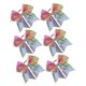 thumbnail image 3 of Glitter Hair Bows for Cheer with Elastic Band and Sturdy Fishtail Design for Pet Use Multi Color 6pcs, 3 of 4