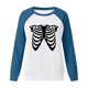 thumbnail image 4 of Puntoco Moda Mujer Halloween Esqueleto Impreso Blusa De Manga Larga Cuello Redondo Casual Pullover tops Sweatershirts Puntoco Puntoco-7613, 4 of 6