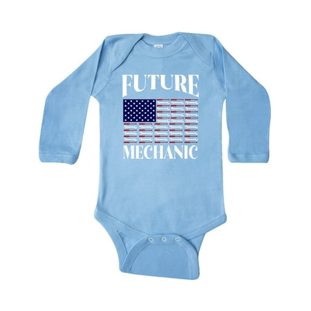 

Inktastic Future Mechanic Auto Worker Gift Baby Boy Long Sleeve Bodysuit