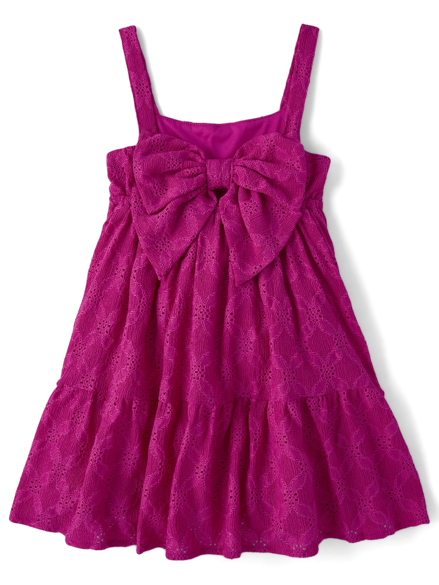 The Children's Place Girls Sleeveless Tiered Eyelet Bow Back Dress, Sizes XS-XXL