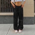 thumbnail image 1 of Monos casuales de estilo urbano con bolsillos y cordones de color liso de estilo europeo y americano para mujer, 1 of 6