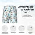 thumbnail image 5 of Lsque Mens Swim Trunks Lighthouse And Sea Pattern - Bathing Suit Compression Liner - Beach Swim Shorts Swimwear - (S-3XL) - Stretch Quick Dry -Large, 5 of 9