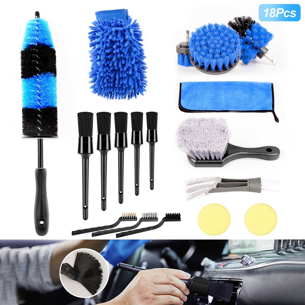 JahyShow 18 x Car Detailing Brush Wash Auto Detailing Cleaning Kit For