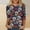#0173-Multicolor, variant on Women's Day of the Dead Pattern Round Neck 3/4 Sleeve Pullover T Shirt Casual Loose Top for Summer Wear