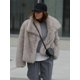 thumbnail image 5 of Abrigo de felpa de piel gruesa para mujer, chaqueta cálida de manga larga con solapa, Tops Chic para exteriores, otoño e invierno, 2024, 5 of 5