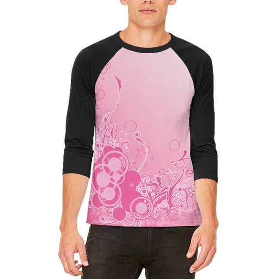 Pink Ombre Day Dream Mens Raglan T Shirt