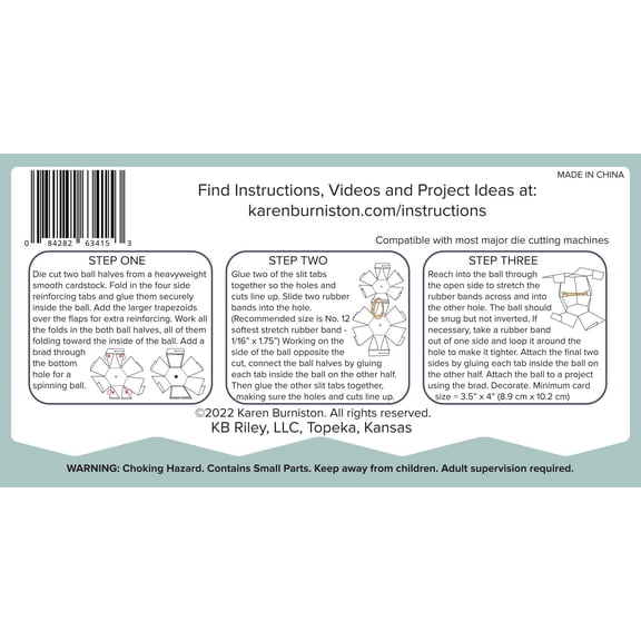 Karen Burniston Dies-Mini Ball Pop-Up