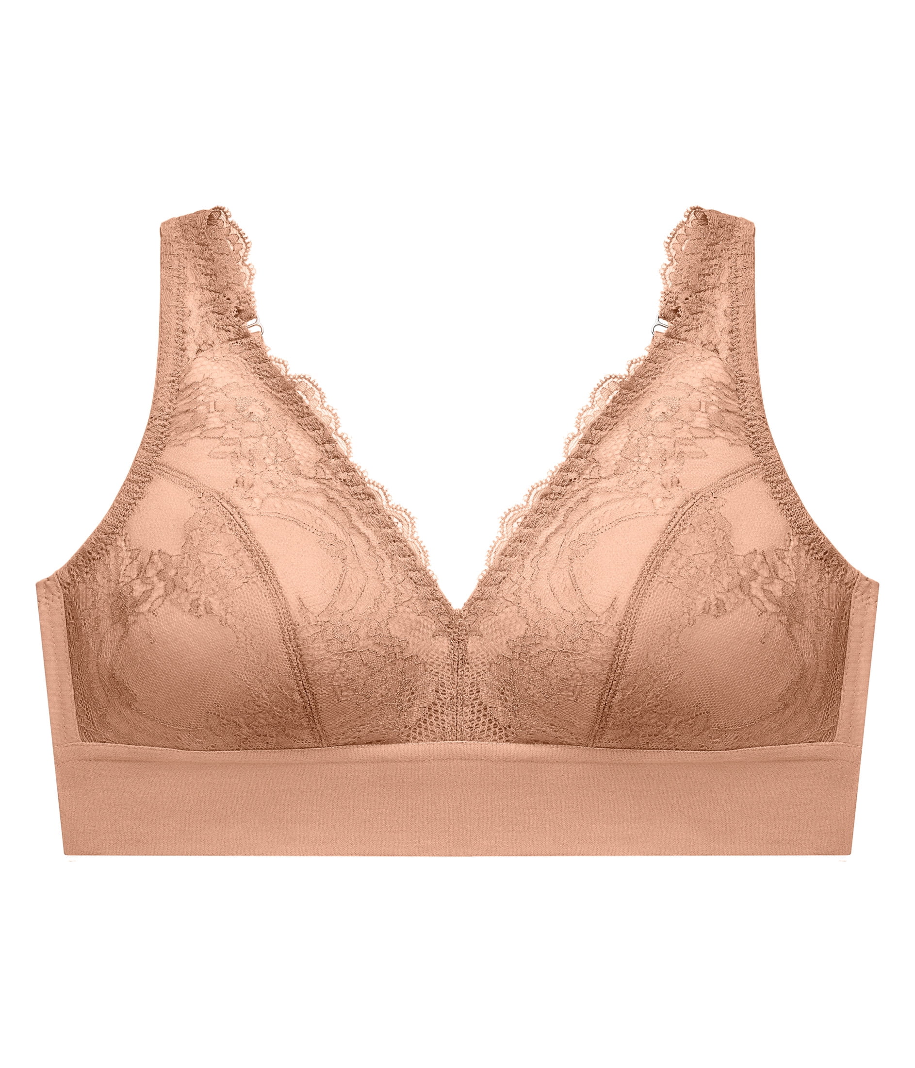 Glamorise Bramour Lexington Lace Plunge Bralette Wirefree Bra 7013 (Women's & Women's Plus)