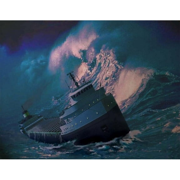 Edmund Fitzgerald Wood Jigsaw Puzzle,500 Piece Jigsaw Puzzle challenging and Stimulating Puzzle Game, Wall Art Unique Gift., Style