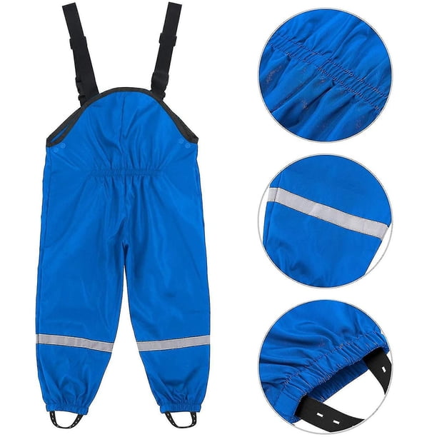 Pantalones de lluvia unisex para niños, resistentes al viento y al agua, resistentes al barro