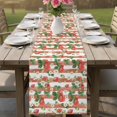 thumbnail image 4 of Strawberry Table Runner 70 Inches, Fruits Green Palm Leaves Red Striped Bed Runner Dresser Scarves Tabletop for Indoor Outdoor Parties/Ceremony/Banquet, 13" x 70", 4 of 9