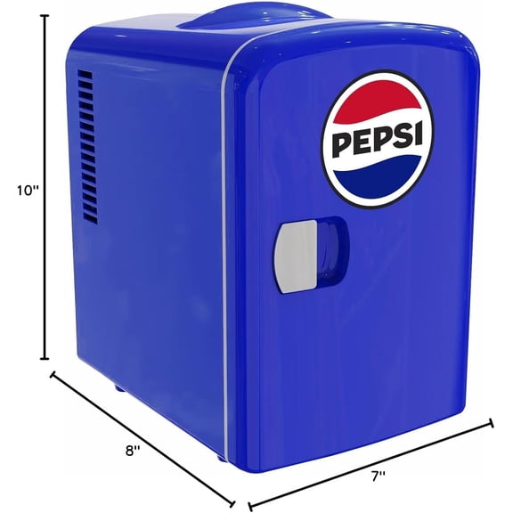 Fridge for 6 Cans, 4L Capacity, Blue, Thermoelectric Cooling