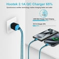 thumbnail image 2 of Type C Charger USB C Cable Fast Charging Cable 6FT with USB Wall Charger Block,Hootek USB A to USB C Type C Cable 2 Port USB C Charger Block for Android Charging Cords USB-C Phone Cables, Blue, 2 of 7