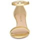 thumbnail image 3 of Sandalias de tacón transparente con cuña baja y correa en el tobillo para mujer, dorado, EE. UU. 11, 3 of 6