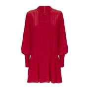 Alexis CHERRY RED Womens Theodora Silk Tie Neck Cocktail Dress, US M
