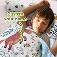 thumbnail image 2 of KAINSY Personalized Safari Adventure Toddler Nap Mat - Custom Name Slumber Bag with Cute Jungle Animals, Soft and Cozy Sleeping Bag for Kids, Perfect for Daycare, Preschool, and Wild Naptime Fun, 2 of 8