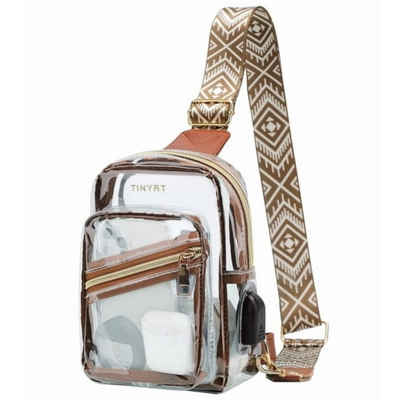 AOMRCOL Clear Sling Bag for Women Waterproof Transparent Crossbody Bag for Men with Adjustable Strap