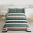 thumbnail image 2 of jejeloiu Minimalist Geometric Artwork Twin Comforter Sets,Colorful Vintage Stripe Bedding Set For Kids 2 Pieces, 2 of 8