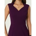 thumbnail image 4 of Unique Bargains Women's Work Sheath Sweetheart Neck Sleeveless Pencil Dress 2XL Purple, 4 of 6