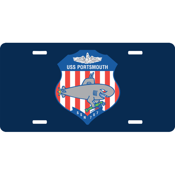 Navy USS Portsmouth SSN-707 License Plate