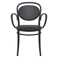 thumbnail image 4 of Compamia ISP258-BLA 17.3 in. Marcel XL Resin Outdoor Arm Chair, Black, 4 of 8