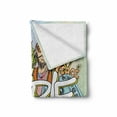 thumbnail image 2 of Modern Soft Flannel Fleece Throw Blanket, Hippie Life with Man and Woman Peace Pacifism Liberal Sketch Illustration, Cozy Plush for Indoor and Outdoor Use, 50" x 60", Multicolor, by Ambesonne, 2 of 6