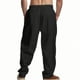 thumbnail image 3 of Pantalones largos para hombre, informales, holgados, de pierna ancha y con bolsillos con cordón, rectos, de poliéster., 3 of 7