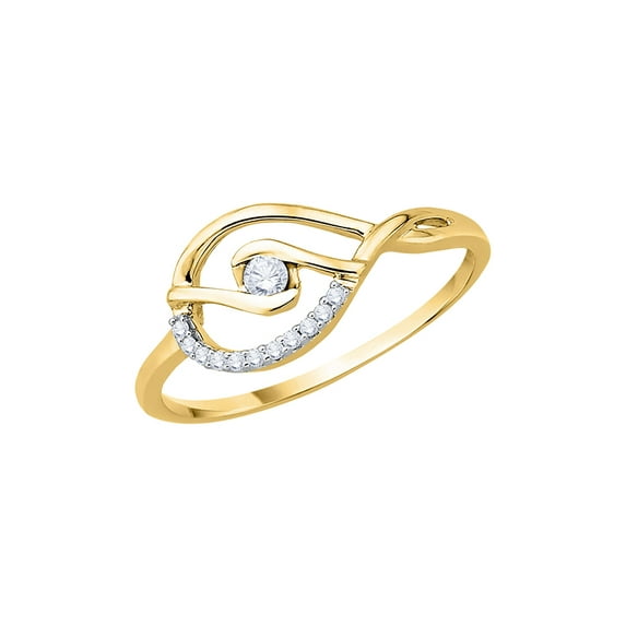 Diamond Promise Ring in 14K Yellow Gold (1/20 cttw) (I-Color, SI3-I1 Clarity) (Size-6)