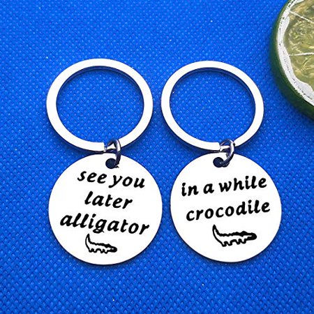 Baixian Funny Friends Gifts Best Friend Keychain Friendship Keychain Set See You Later Alligator In A While Crocodile Keyring Funny Farewell Goodbye Gift For Bff Gifts Christmas Bithday Gifts For Friends