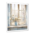 thumbnail image 2 of Designart "Minimalist Charm of Floral Windows in Blue and White I" Farm Framed Wall Art - Country White Farm Windows Living Room Framed Canvas Art, 2 of 6