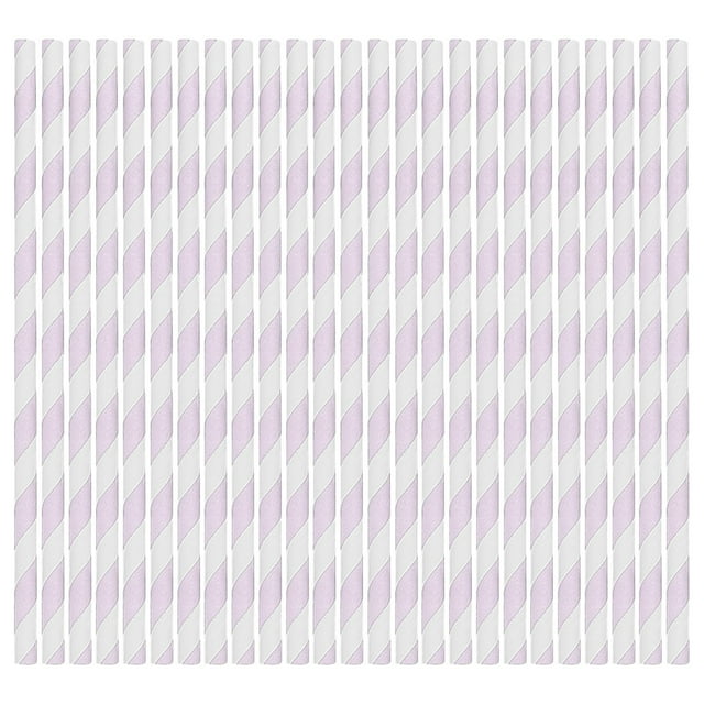 Fridja 100 Pcs Paper Straws Disposable Striped Drinking Paper Straws 7.76 Inches, 0.24'' Diameter, Rainbow Paper Drinking Straws for Juice, Shakes, Cocktail, Wedding Parties