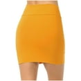 thumbnail image 3 of Mustard Yellow Womens High Waisted Pencil Basic Mini Short Bodycon Skirts for Women Lounge Going Out Skirt 2025 Clothing Country Concert M, 3 of 4